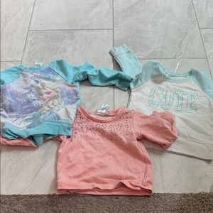 Set of Three Toddler Sweatshirts - Blue and Pink